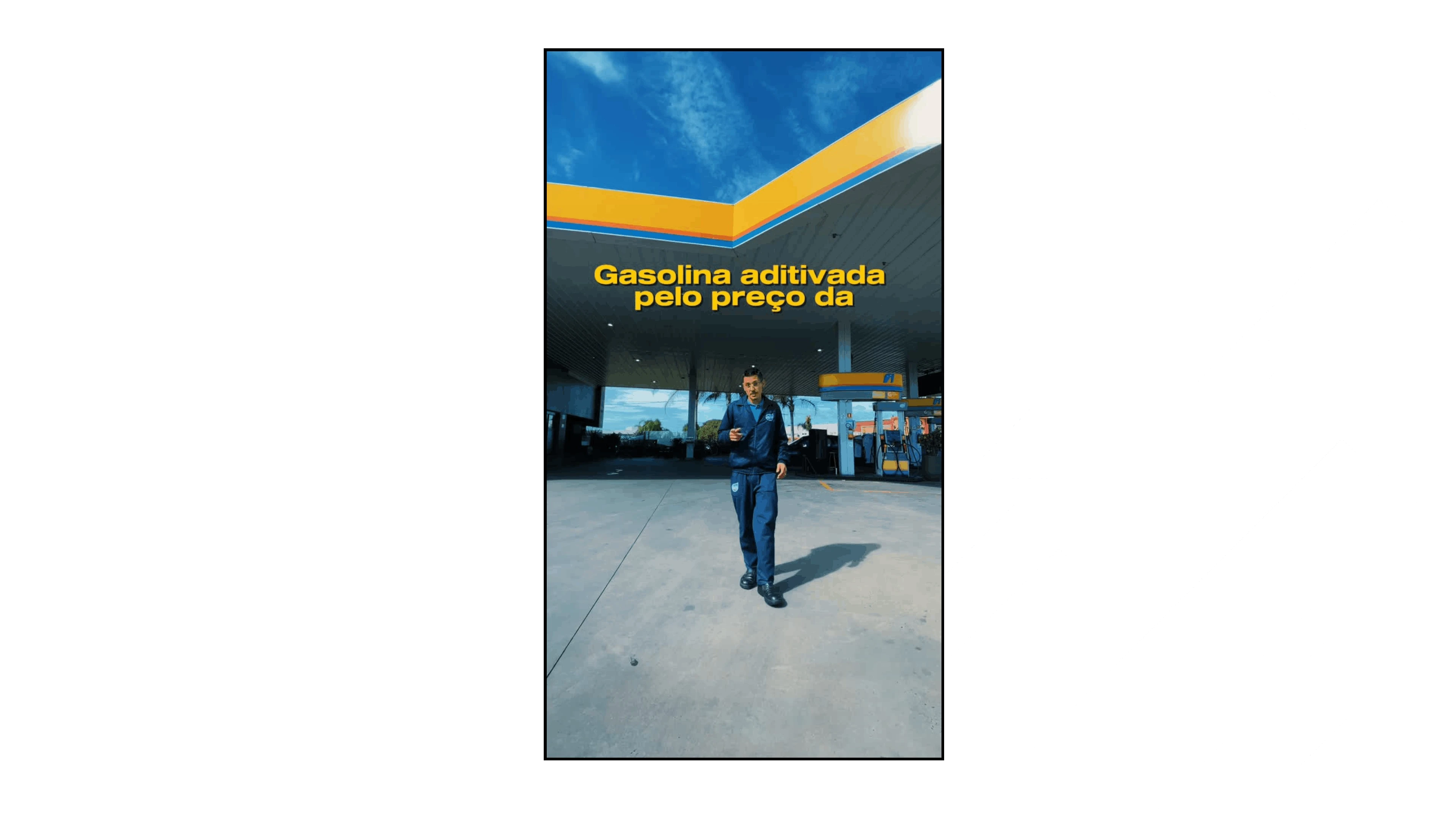 Vídeo vertical gravado em posto de combustível